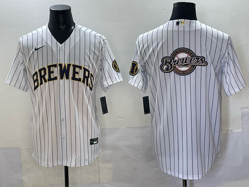 Men Milwaukee Brewers Blank white 2025 Nike MLB Jersey style 02->los angeles lakers->NBA Jersey